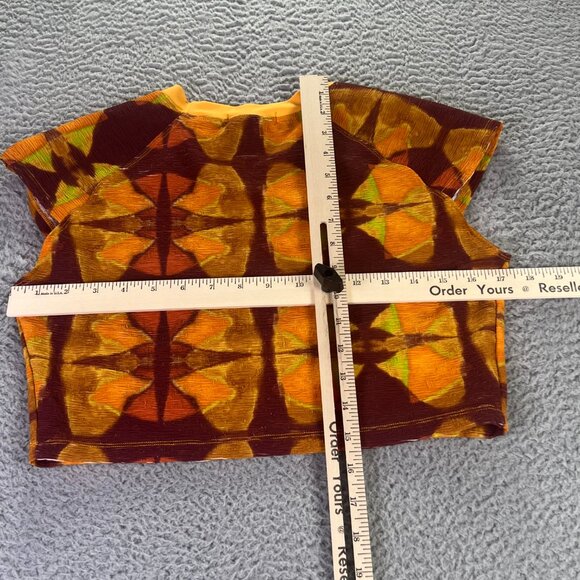 Free People Beach Top Womens XL Orange Brown Fall Autumn Cropped Preppy - Picture 3 of 6